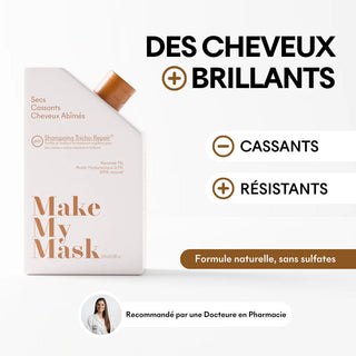 Makemymask Tricho  Repair - Shampoing cheveux secs cassants ph5 180mL