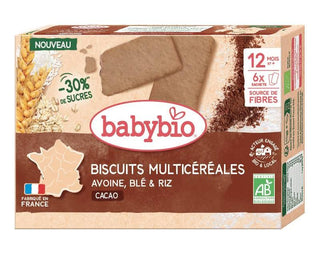 Babybio Biscuits Multicéréales Cacao, Avoine, Blé & Riz (120 g)