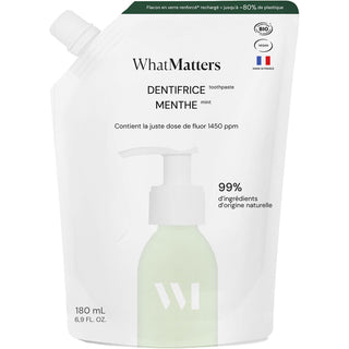 Éco-Recharge Dentifrice Menthe Blancheur & Fluor – 180 ml